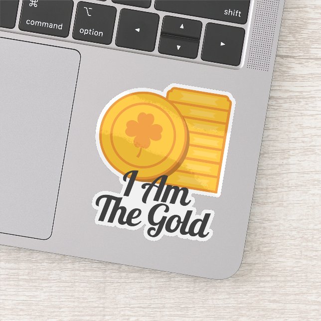 Pegatina Soy El Día de San Patricio Monedas de Oro (Detalle)