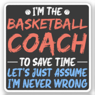 Pegatina Soy el entrenador de baloncesto para ahorrar tiemp