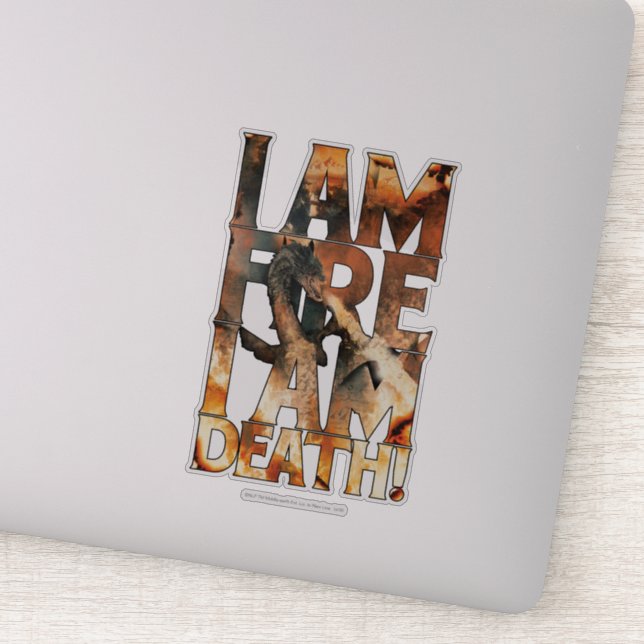 Pegatina ¡Soy El Fuego, Soy La Muerte! (Detalle)