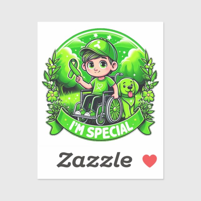 Pegatina 🌟 Soy especial - Diseño de conciencia sobre la pa (Hoja)