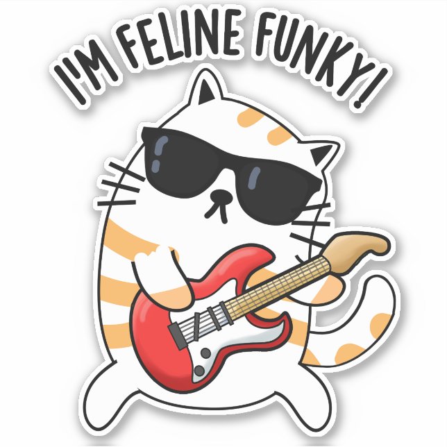 Pegatina Soy Feline Funky Funny Cat Pun (Anverso)