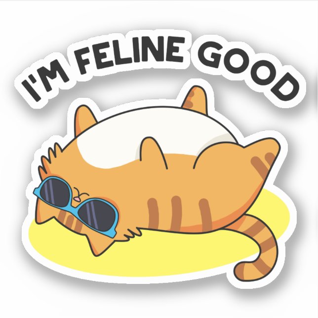 Pegatina Soy Feline Good Funny Fat Cat Pun (Anverso)