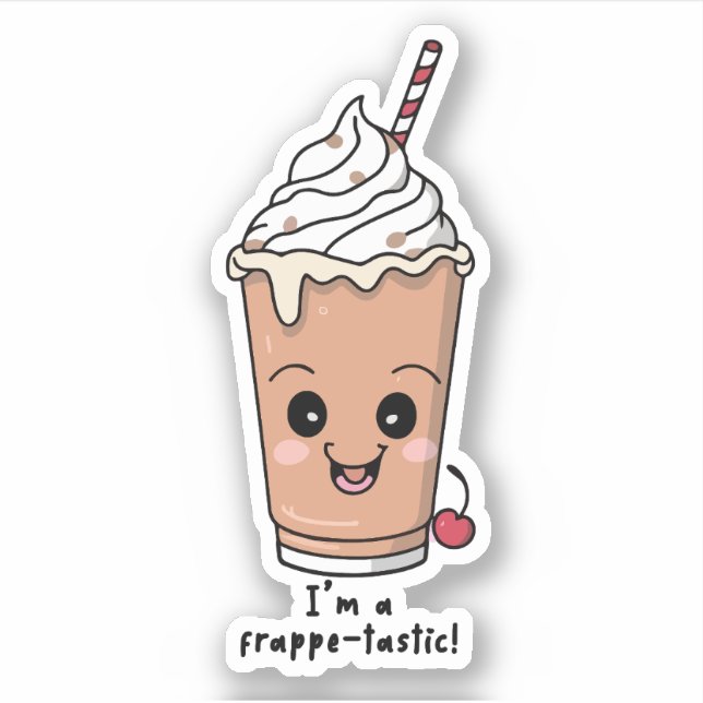 Pegatina Soy Frappe-tastic | Frappe con crema batida (Anverso)
