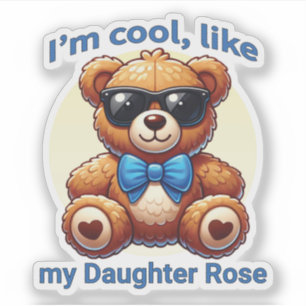 Pegatina Soy Guay Teddy Bear con Personalizable Blue Bow