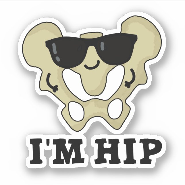 Pegatina Soy Hip Funny Hipbone Anatomy Pun (Anverso)