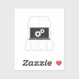 Pegatina Soy la computadora divertida de apoyo técnico no r