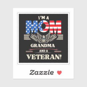 Pegatina Soy mamá, abuela y veterana