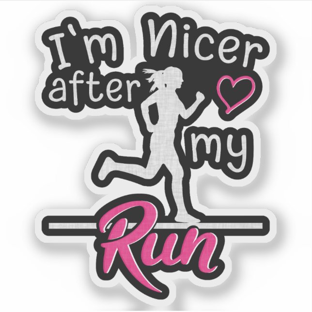 Pegatina Soy Más Amable Después De Mi Carrera Divertido (Anverso)