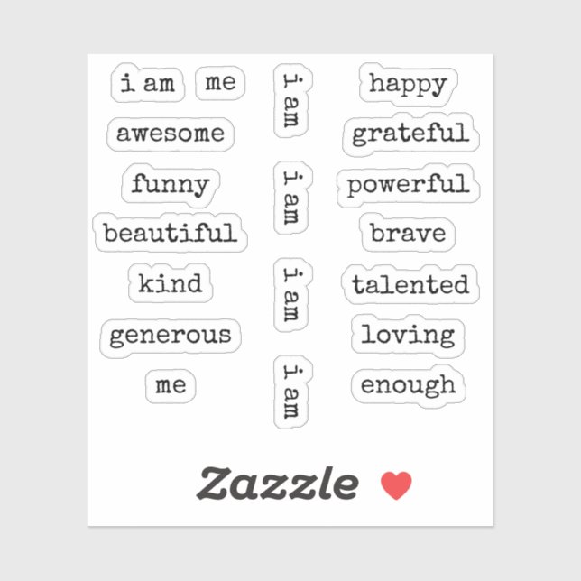 Pegatina Soy motivacional de afirmación (Hoja)