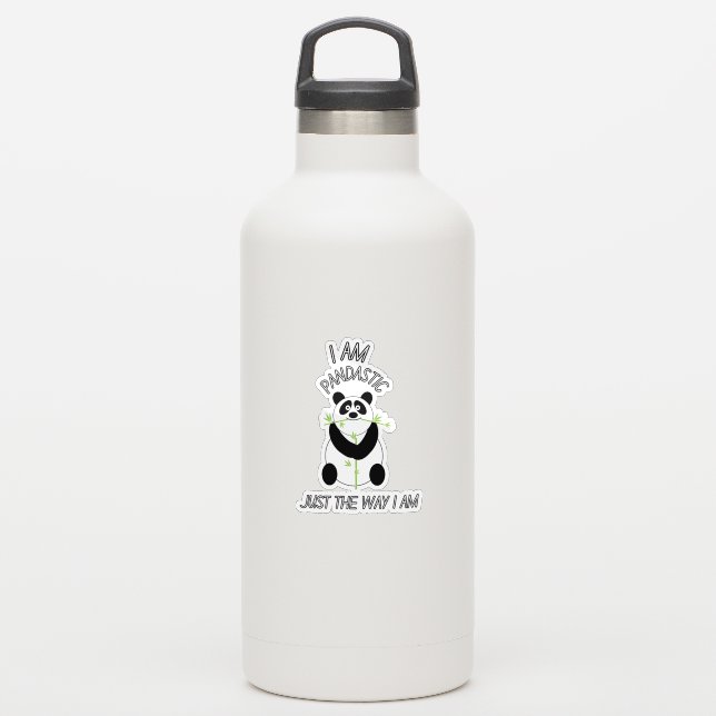 Pegatina Soy Pandástico Tal Como Soy Panda Lindo  (Botella de agua)