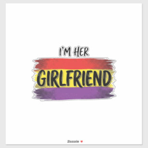 Pegatina Soy su novia Camiseta vectorial de orgullo arcoíri