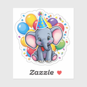 Pegatina ¡Soy UN-derful! – Alegría de cumpleaños de elefant