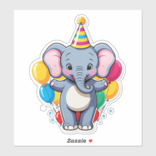 Pegatina ¡Soy UN-derful! – Alegría de cumpleaños de elefant