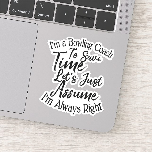 Pegatina Soy un entrenador de boliche para ahorrar tiempo,  (Detalle)