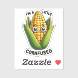Pegatina Soy un poco confuso tarro de maíz