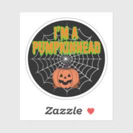 Pegatina Soy un Pumpkinhead con Spiderweb