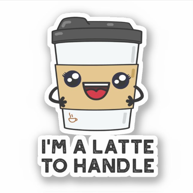Pegatina Soy un tardío en manejar un café con leche (Anverso)