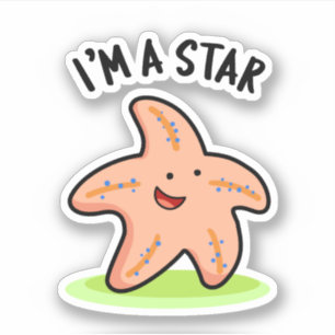Pegatina Soy una estrella divertida de Starfish Pun