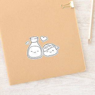 Pegatina soymate, soja y sushi