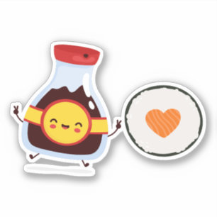 Pegatina soymate, soja y sushi