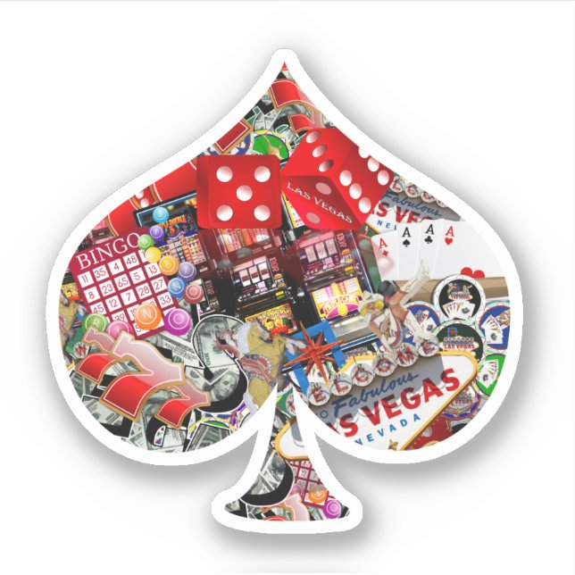 Pegatina Spade Playing Card Shape - Gamblers Delight (Anverso)