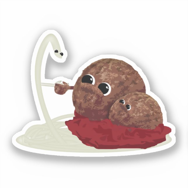 Pegatina Spaghetti Meet Balls (Anverso)