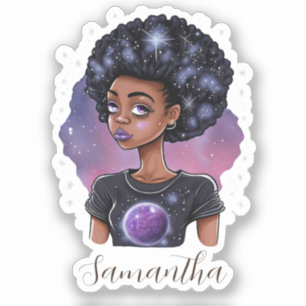 Pegatina Sparkling Elegant Afro Woman
