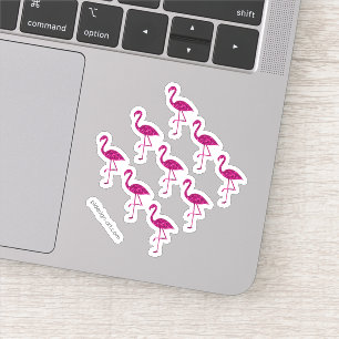 Pegatina Sparkly flamingo Patrón de destellos purpurina ros