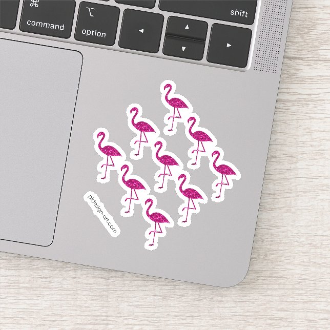 Pegatina Sparkly flamingo Patrón de destellos purpurina ros (Detalle)