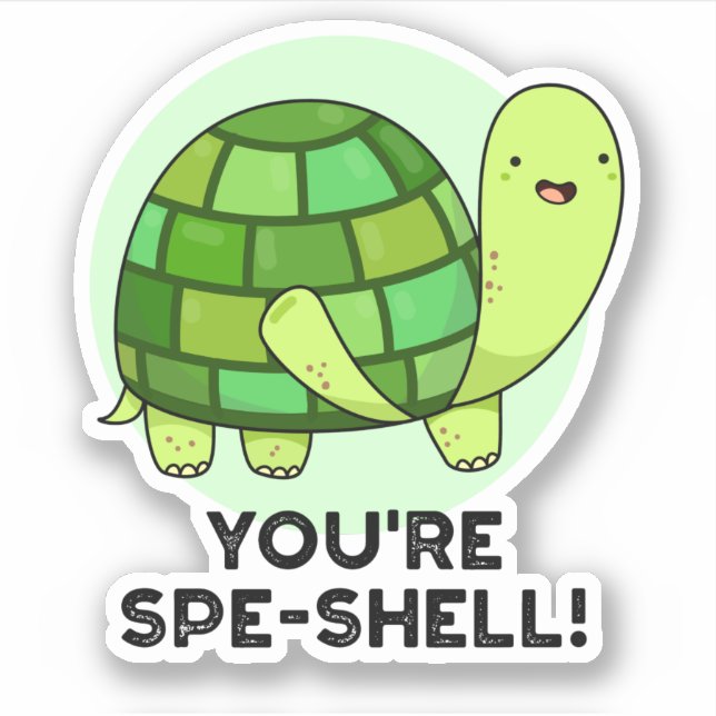 Pegatina Spe-shell Funny Tortoise Pun (Anverso)