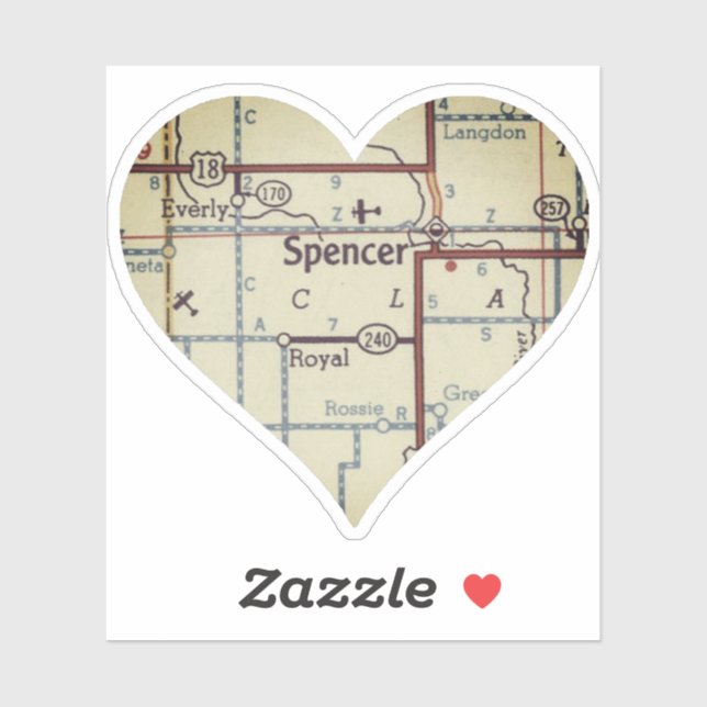 Pegatina Spencer Iowa (Hoja)