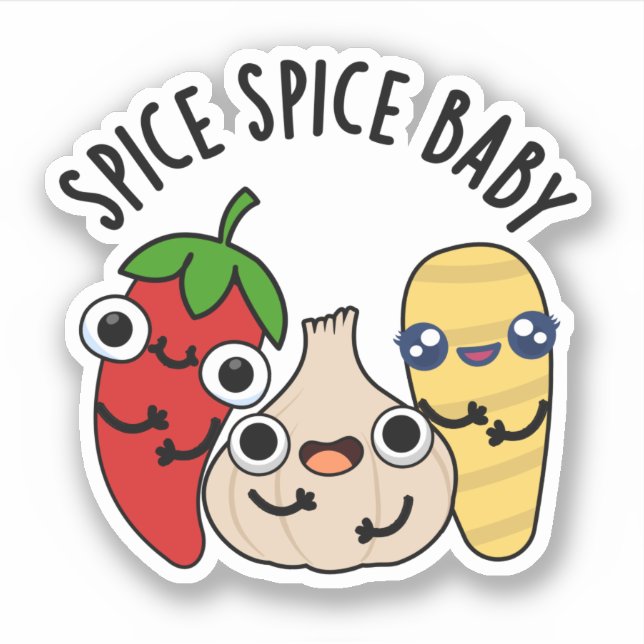 Pegatina Spice Baby Funny Food Pun (Anverso)