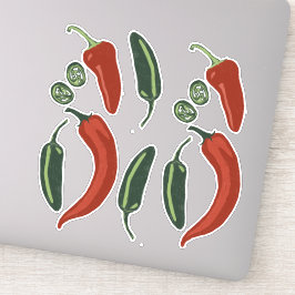 Pegatina Spicy Jalapeno Chile Pepper Set
