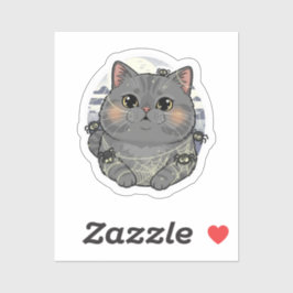 Pegatina Spiderweb Brit - Halloween del gato británico Shor