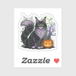 Pegatina Spiderweb Coon - Maine Coon Halloween