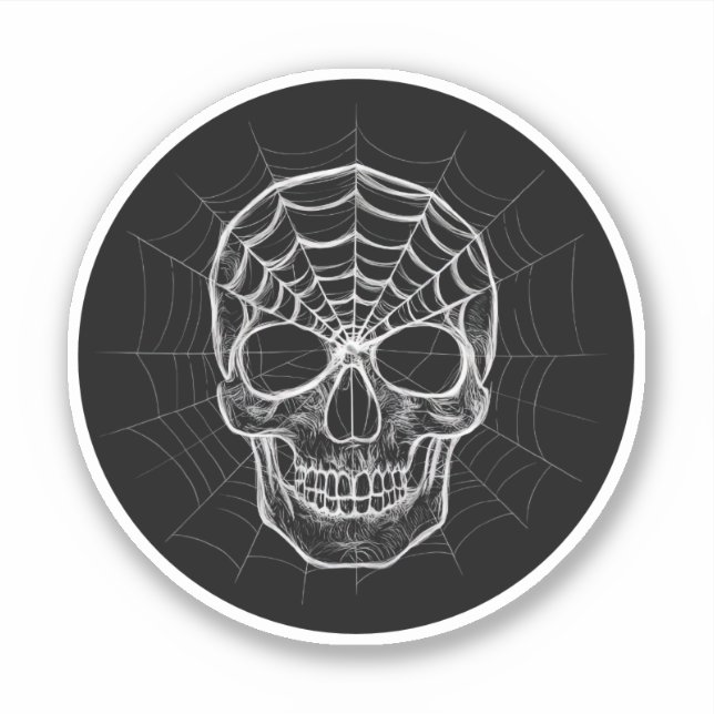 Pegatina Spiderweb Skull (Anverso)
