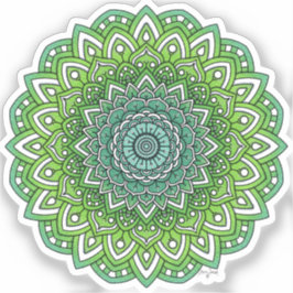 Pegatina Spiky Green Flower Mandala