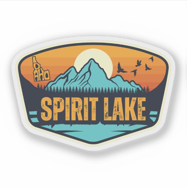 Pegatina Spirit Lake, Idaho (Anverso)