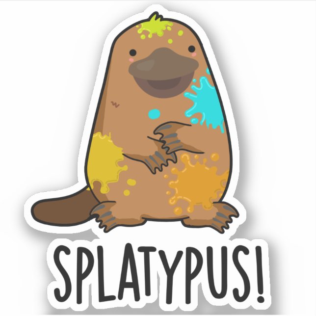 Pegatina Splatypus Funny Animal Platypus Pun (Anverso)