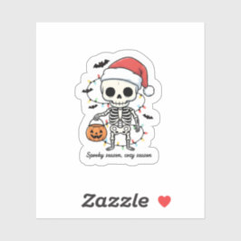 Pegatina Spooky Christmas Skeleton Sticker – Funny Holiday 