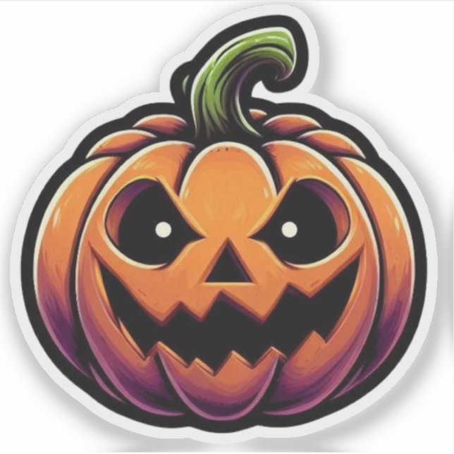 Pegatina Spooky Jack-O'-Lantern (Anverso)