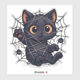 Pegatina Spooky Kitten Web Halloween
