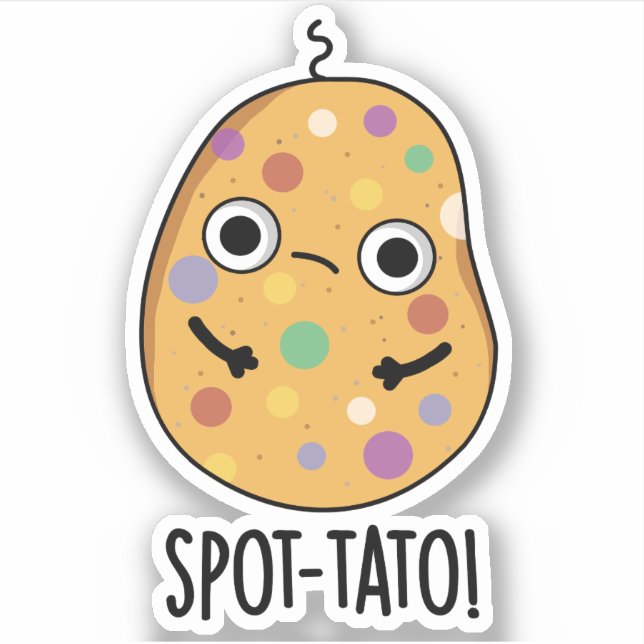 Pegatina Spot-tato Funny Potato Pun (Anverso)