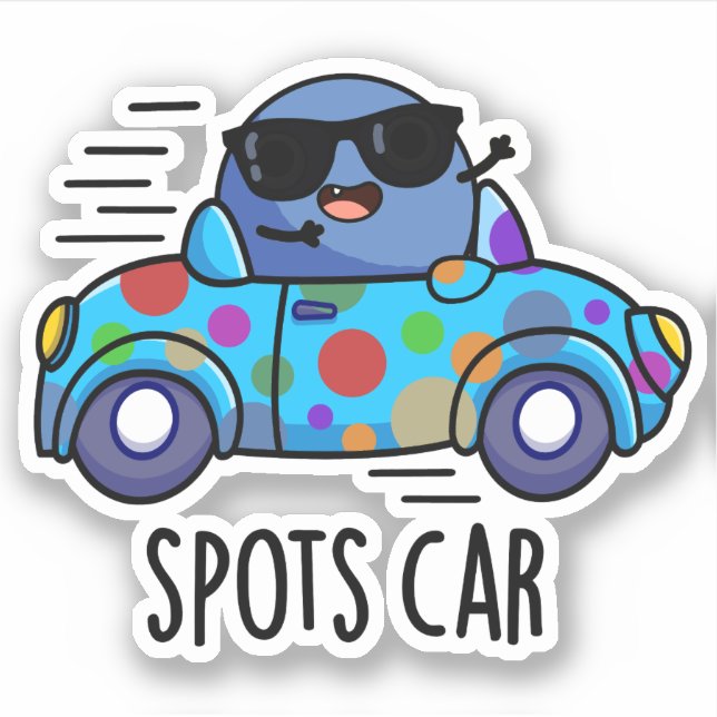 Pegatina Spots Car Funny Sports Car Pun (Anverso)