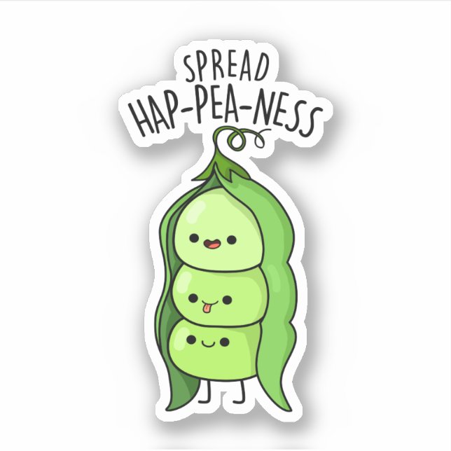 Pegatina Spread Hap-pea-ness Funny Peas Pun (Anverso)