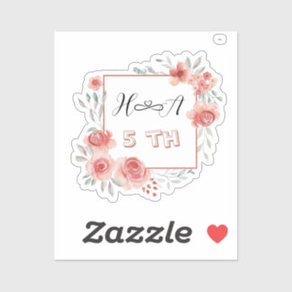 Pegatina Spring Floral Anniversary | Elegant Modern Wedding