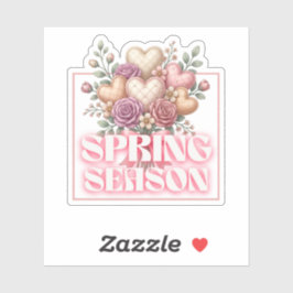 Pegatina Spring Floral Hearts Sticker