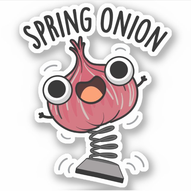 Pegatina Spring Onion Funny Veggie Pun (Anverso)