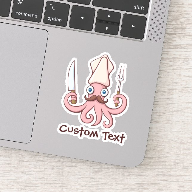 Pegatina Squid Chef Personalizado (Detalle)