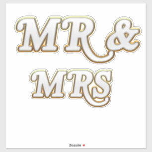 Pegatina Sr. Sra. Extra-Large 14" x 14" Vinyl de corte Pers